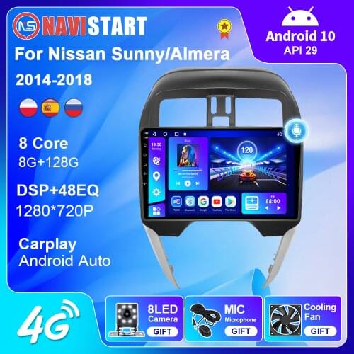 9 Inch Android 10 Car Navigation GPS For 2014-2018 Nissan Sunny/Almera Multimedia LHD Carplay WIFI DSP Radio 2 Din No DVD Player