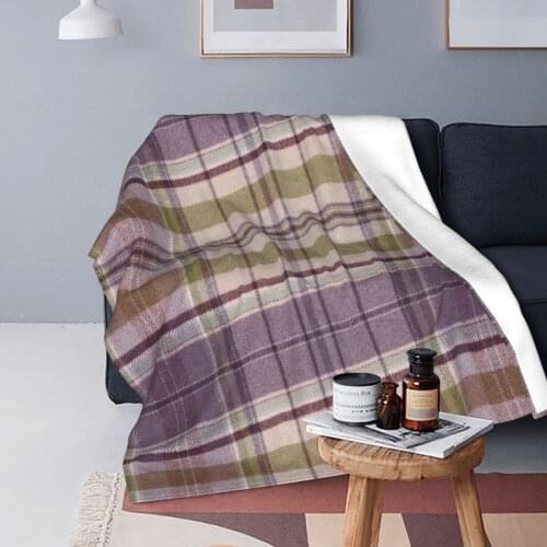 Plaid Blankets Velvet Autumn/Winter Retro Color Breathable Ultra-Soft Throw Blanket for Bedding Outdoor Rug Piece