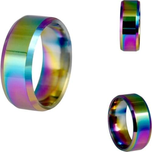Blesiya 36Pcs Classic Rainbow Wedding Band Rings Unisex Gay Lesbian Pride