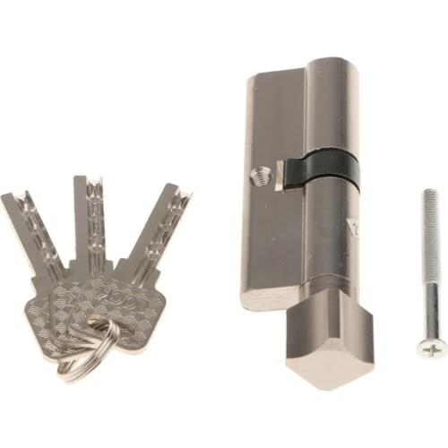 90mm Cylinder Lock With Thumb Turn Aluminum Body Brushed Finish Lock Core Euro Profile Cylinder