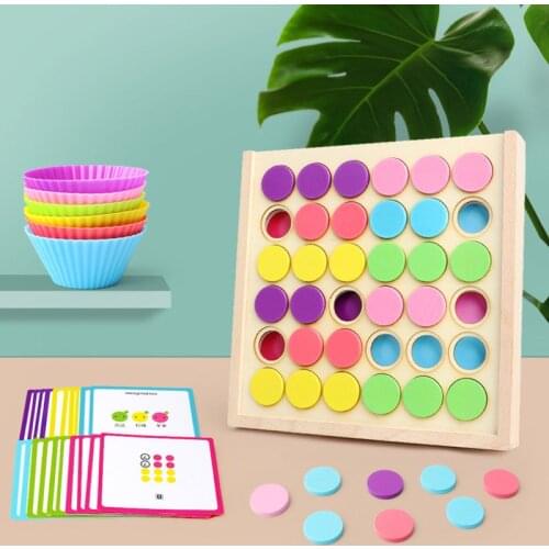 Montessori Wooden Color Circular Plate Sorting Stacking Toy Kit Rainbow Memory Matching Game Educational Toy for Toddler Gifts