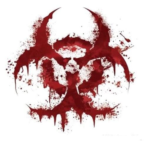 11CM*11CM WHITE BLOODY BIOHAZARD V2 Bloody Personality Car Sticker Reflective Motorcycle Parts C1-7158