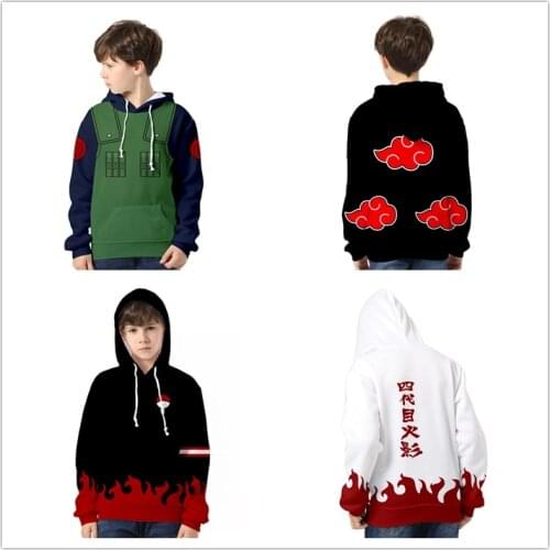 3 To 14 Years Kids Hoodie Anime Sasuke/Kakashi 3D Print Hooded Sweatshirt Boy/Girls Harajuku children Jacket Coat Teen Clothes