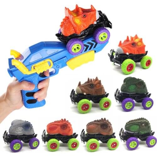 Dinosaur Slide Truck Toys Transformation led Car with Launcher Electric Dino Vehicles Deformation Models Boys Kids Toys Gun