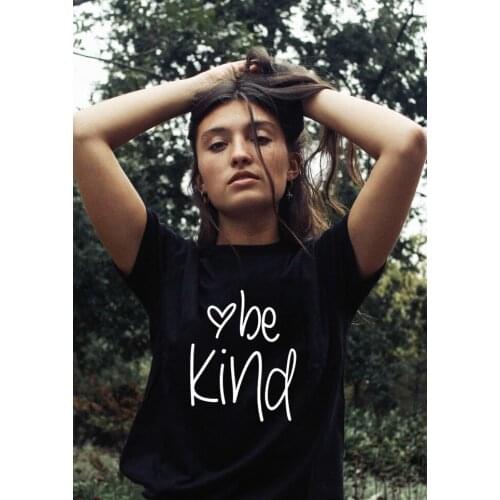 Womens Be Kind T Shirt Summer Letter Print Short Sleeve Tops Inspirational Graphic Tees Ladies Kindness T Shirt with Sayings