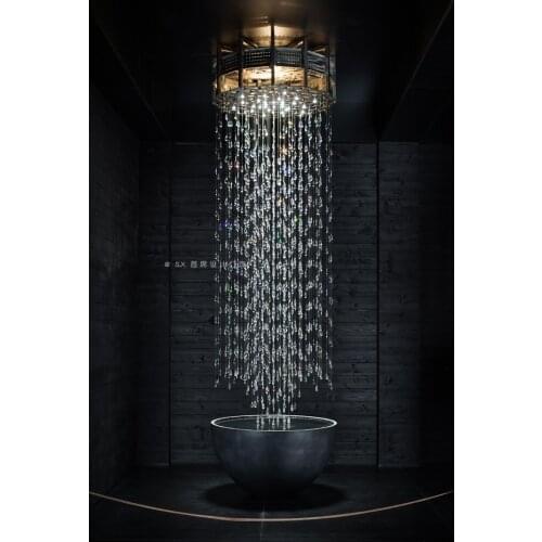 Meteor shower chandelier crystal hotel lobby living room beauty salon duplex corridor staircase villa entrance hall chandelier