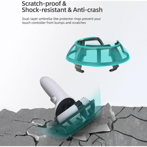 Anti-collision Ring For Oculus Quest 2 VR Touch Controller Protective Cage 1 Pair Anti-Shock Controller Frame Protective Cover