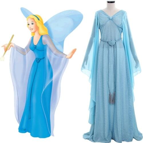 The Adventures of Blue Fairy Princess Dress Costume Halloween Carnival Costume Cosplay Adult Women