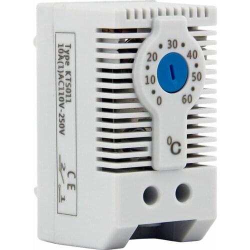KTS011 NO Normally Open Adjustable Mechanical Temperature Controller Cabinet Thermostat Din Rail,Used for Cooling