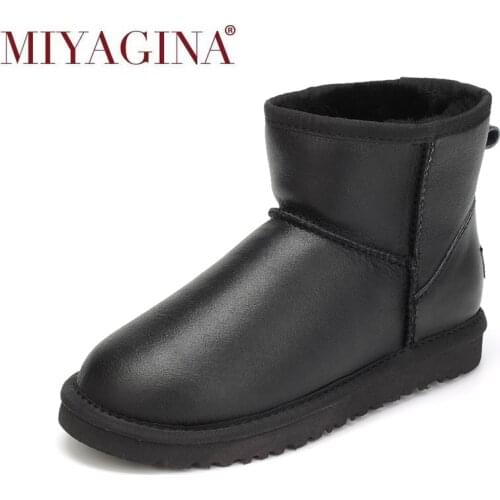 Hot Sale High Quality Women Snow Boots Winter Warm Boots Genuine Sheepskin Leather 100% Natural Fur Women Ankle Boots
