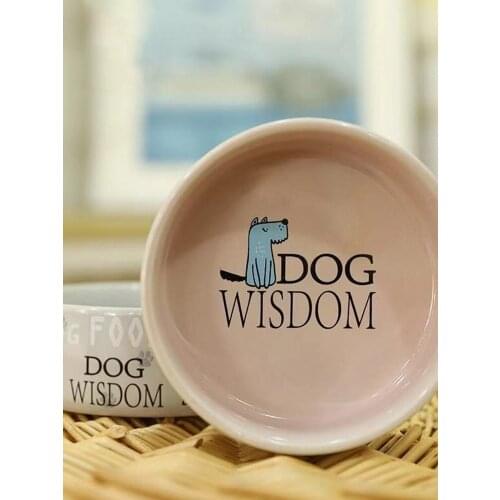Cute pet bowl, cat bowl, dog bowl, cartoon pattern, antiskid ceramic bowl, cat and dog pet product accessories