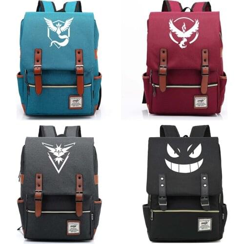 B1814 Fashion New Cartoon Cute Cokemon Buckle Children School bag Teenagers Student Schoolbags Women Bagpack Men Backpack