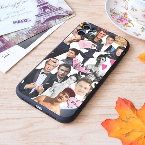 For iPhone Ansel Elgort Collage Print Soft Matt Apple iPhone Case