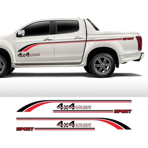 Pickup Door Side Decals For Isuzu D Max Dmax D-Max Car Stickers Truck Waist Line Vinyl Film Custom Decor Cover Auto Accessories