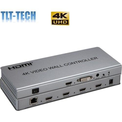 4K TV Wall Processor 2x2 Video Wall Controller DVI HDMI Multi-screen Splicing Processor Images Stitching 1x2 1x3 1x4 4x1 Splicer