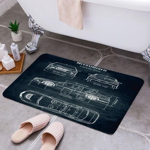 No175 Lancer Evo Carpet Areas Rug Non-slip Floor Mat Rug 3D Printing Living Room Bedroom Door Mat Home Decoration