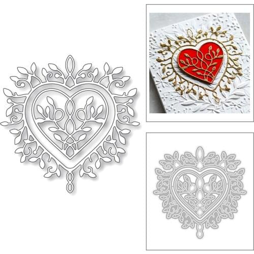 2020 New Valentine Heart Edge Embossing Background Lace Metal Cutting Dies For Scrapbooking Greeting Card Album Making no stamps