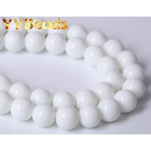 Wholesale Natural White Agates Beads Onyx Round Loose Spacer Beads for Jewelry Making DIY Bracelet Accessories 4 6 8 10 12mm 15"