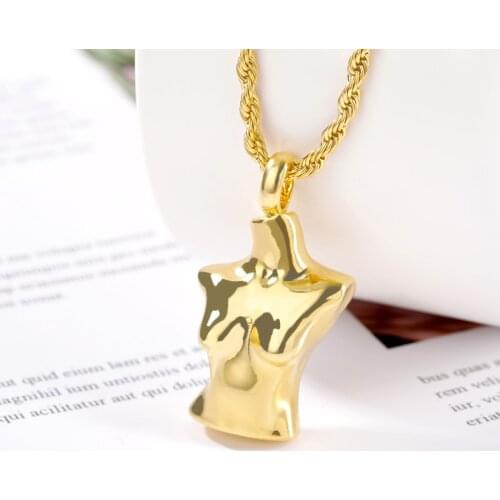 Abstract Nude Female Body Necklace Naked Woman Feminist Necklaces Sexy Simple Artistic Punk Style Stainless Steel chain Jewelry