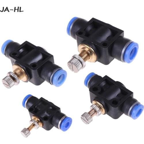 4 Styles Pneumatic Airflow Regulator 4mm 6mm 8mm 10mm OD Hose Tube Gas Flow Adjust Valve Connector Fitting Air Speed Controller