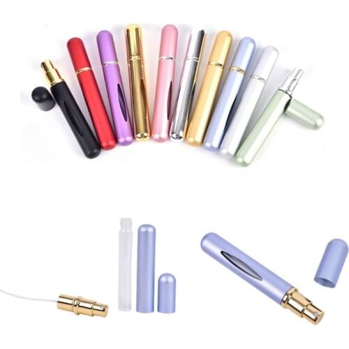 5ml Portable Mini Travel Refillable Bottles Perfume Spray Bottle Aluminum Atomize Travel Container Multi-color