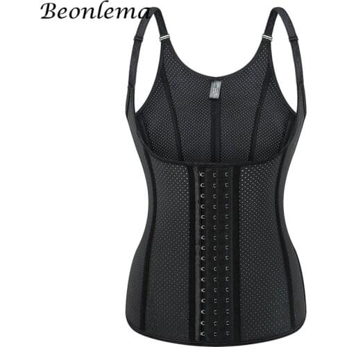 Beonelma Waist Trainer Latex Modeling Straps Slimming Body Shaper Female Steel Boned Girdle Tummy Shapewear Tops Posture Correct