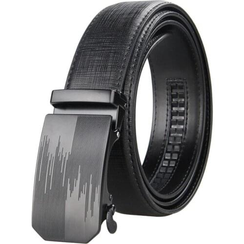 New Arrival Belt Men Top Quality Genuine Luxury Leather Belts for Men Strap Male Metal Automatic Buckle 3.5cm Black Belt