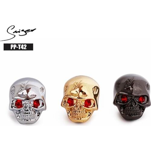 Smiger 10Pcs Volume Button PP-T42 Skull Volume Button Cap Electric Guitar Metal Button Sliver/Gold/Black For Electric Guitar