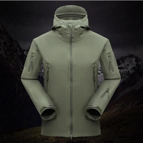 Lurker Shark Skin Soft Shell Tactical Jacket Men Waterproof Windbreaker Fleece Coat Hunt Clothes Camouflage Military Jacket 5XL