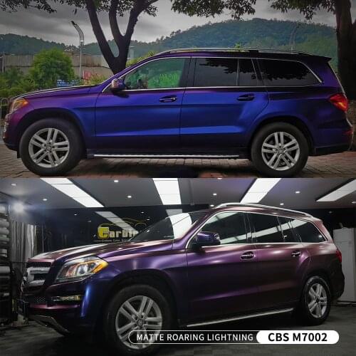 Trending Fashionable Chameleon Style Matte Vinyl Stickers Car Blue And Red Color Air Bubble Free Film