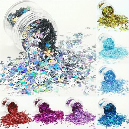 Ultrathin 5mm Umbrella Shape PET Loose Nails Sequin Glitter Eo-Friendly Sequins For Nail Art Body Art Painting Decoration 10g