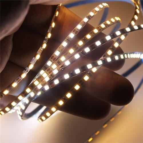 5M Narrow 3mm Ultra Thin LED Strip DC12V 2520 168leds/m White Warm White Flexible LED Strip Building Model Exhibition Showcase