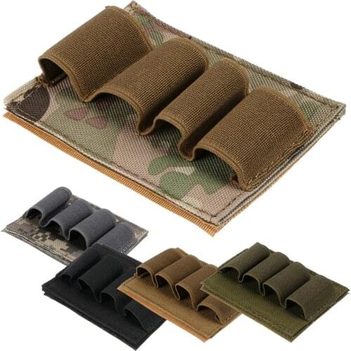 Military Nylon Magazine Molle Pouch Hunting Pouch Airsoft Hunting Stick Shotgun Shell Ammo Carrier Holder 4 Round 12Ga 20Ga