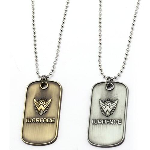 HSIC Game Jewelry Warface Necklaces Vintage Metal Pendant Necklace Men War Face Chocker Friendship Accessories Colar Gifts HC125