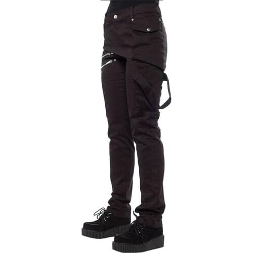 Plus Size 5XL Women Gothic Pants Zipper Pockets Rivet Steampunk Trousers Hip Hop 90s Rock Star Style Solid Color Casual Trousers