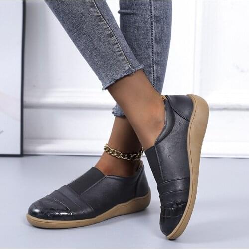 2021 Fashion Women Casual Shoes PU Leather Comfortable Slip-on Flats Shoes Woman Moccasins Flat Loafers Shoes Zapatillas Mujer