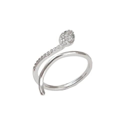 2021 Simulating snake-shaped microimprinted zircon ring female zodiac animal index finger ring