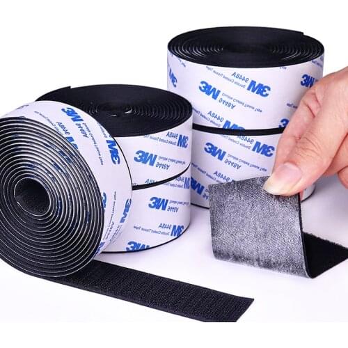 1M / Lot 20/25/30/38 / 50mm, Strong Self Adhesive Hook and Loop with Velcro Nylon Adhesive Adjustable Tape, DIY Glue Sticker