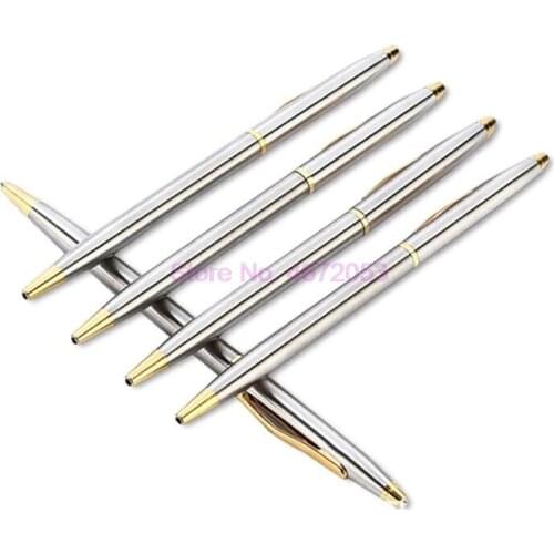 1000pcs/lot Stainless Steel Metal Ball-point Pen Ballpoint Pens Business Advertisement Pen