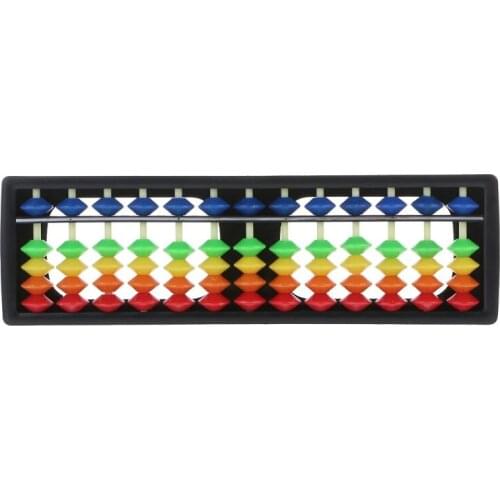 13 Column Portable Plastic Abacus Arithmetic Soroban Calculating Tool With Colorful Beads Childrens Educational Toys