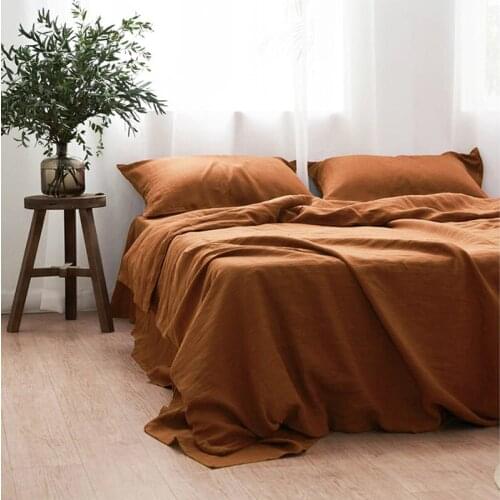 3PCS Nature Linen Nordic Simplicity Bedding Set Including Duvet Cover And Pillowcase King Size Comforter Bedding Sets Bed Linen
