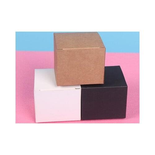 50pcs 6 sizes DIY gift White Black kraft Paper Party Boxes Smart Little Craft Gift Fastener Ear Rings Aircraft Cardboard Box