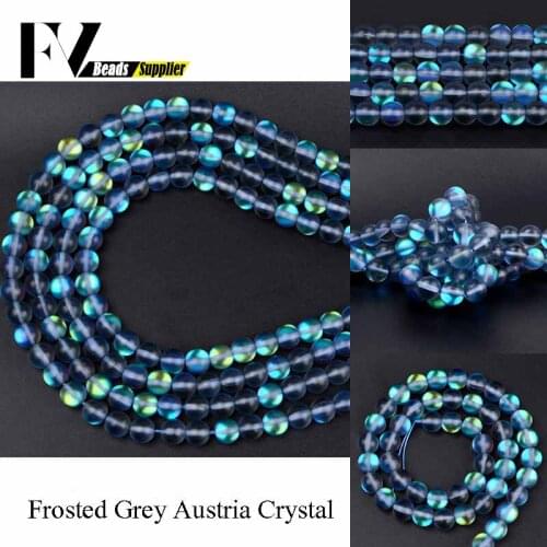 AA Dull Polished Grey Austrian Crystal Round Beads Natural Stone Spacer Beads For Jewelry Making 6 8 10 12mm Ball Accessories