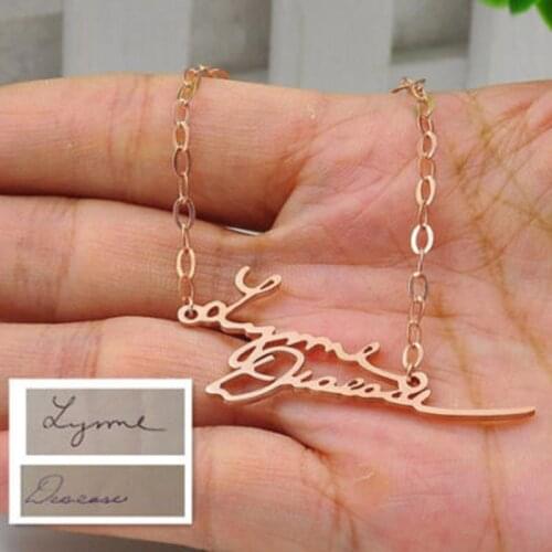 Rose Gold Signature Bracelet Custom Handwriting Charm Bracelet Personalized in Memory Jewelry Gift