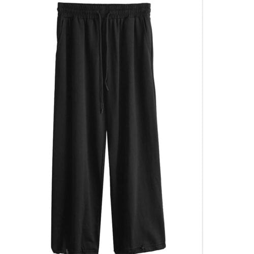 Pants mens spring autumn thin fashion loose sports pants casual drawstring Leggings straight Capris