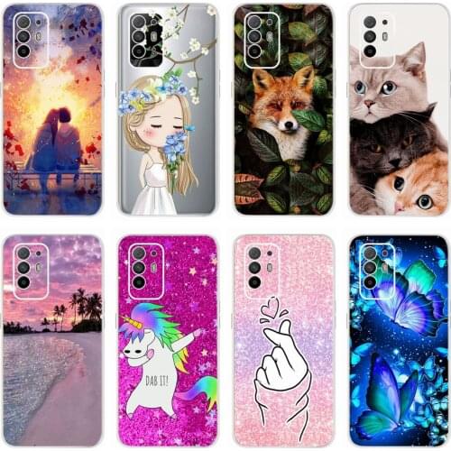 Cute Cartoon Cat Cover For Oppo A54 A94 Case Soft Slim Fundas Phone Back Cover For Oppo A94 5G A 54 A 94 Phone Cases OppoA54 Bag