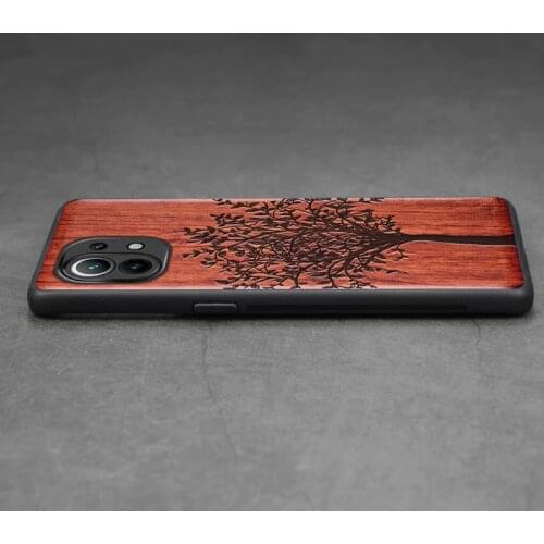 Carveit NEW 2021 Natural Wooden Cases For Xiaomi Mi 11 Mi11 Eco Wood Cover Luxury Carved Shell Accessories Protective Phone Hull