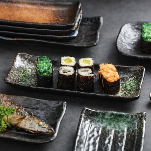 MCJ Wood Serving Tray Square Rectangle Breakfast Sushi Snack Bread Dessert Cake Plate With dishes cake stand