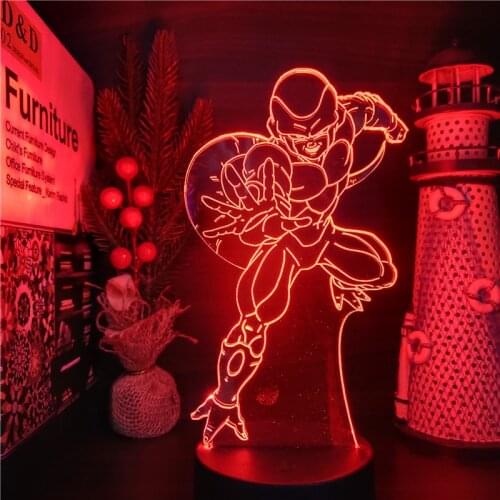 Dragon Ball Z 3D Night Light Frieza Anime Figure LED Lamp Freezer Lampara Goku Manga DBZ Lampe Neon Table Desk Lights Lighting