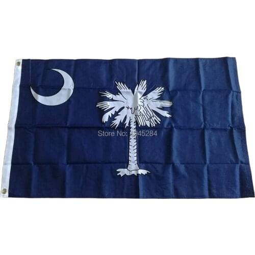 Double-sided Embroidered Sewn South Carolina State Flag US State Flag Banner Oxford Fabric 3x5ft 90x150cm, free shipping